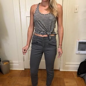 Forever 21 super comfy gray zipper crops